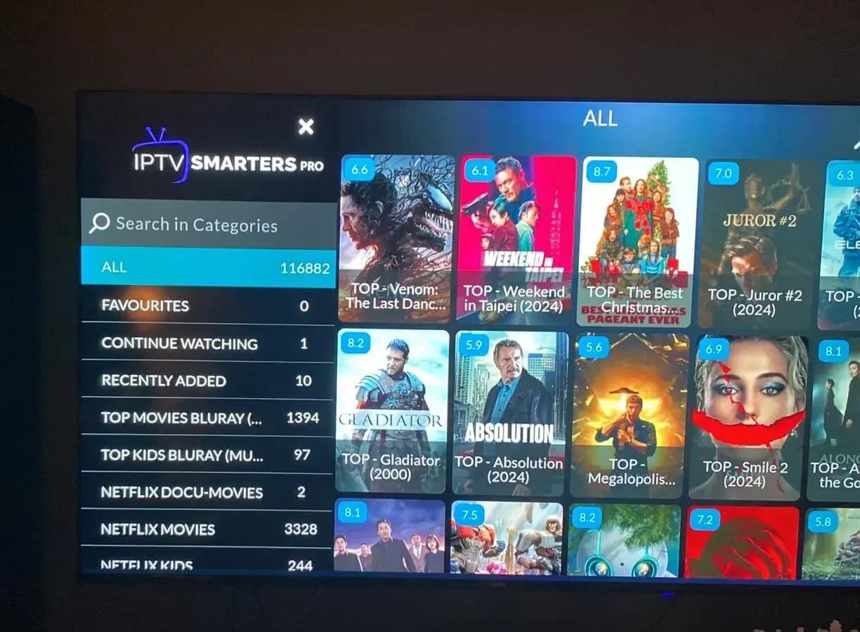 Customer home entertainment setup featuring Rove IPTV
